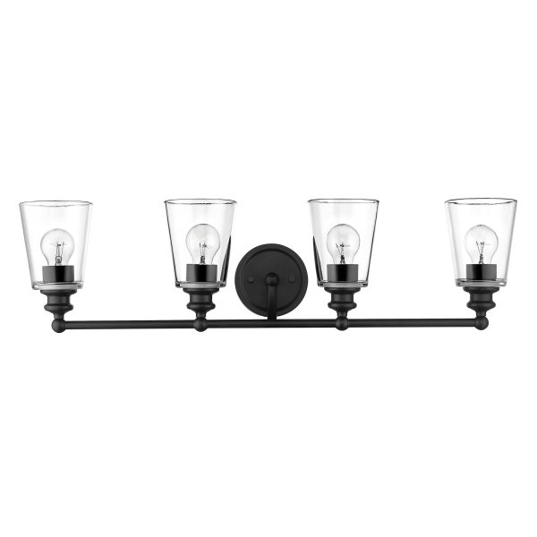 Ceil 4-Light Matte Black Vanity By Homeroots Hot on Sale - Image 3