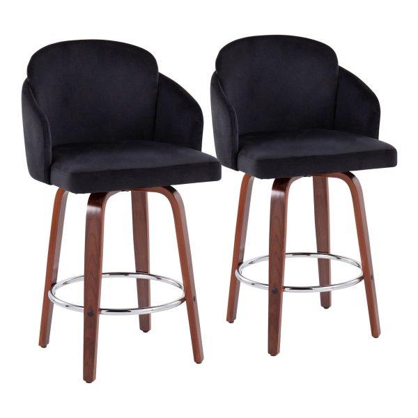 Dahlia Counter Stool - Set of 2 Black By LumiSource - B26-DAHLIA-R2 WLVBK2 Fashion