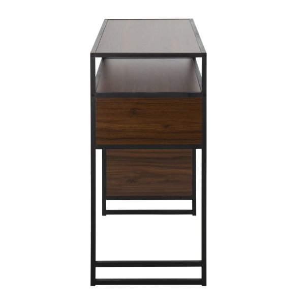 Display Bar Height Table With Storage Brown By LumiSource Cheap - Image 4