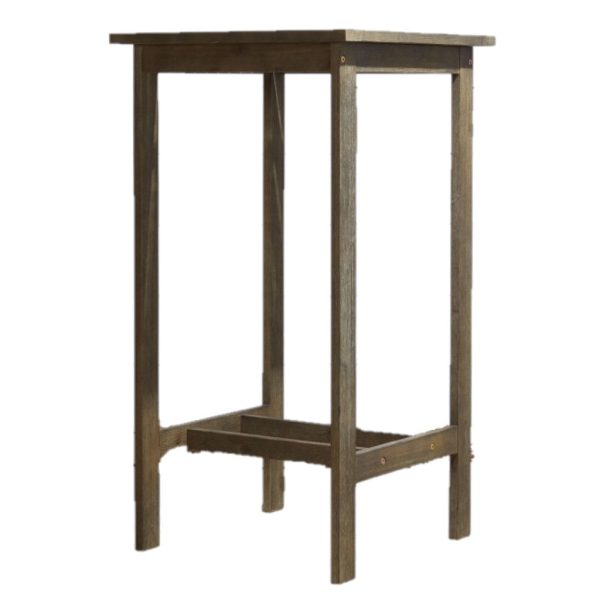 Distressed Grey Square Bar Table By Homeroots For Sale - Image 5