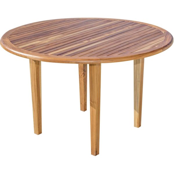37  Round Compact Teak Dining Table in Natural Finish By Homeroots - 376766 For Cheap - Image 4