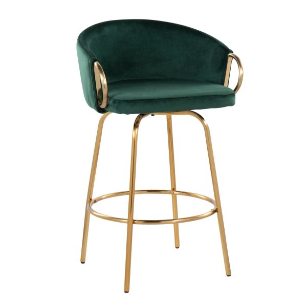 Claire 26  Fixed Height Counter Stool - Set of 2 Green By LumiSource Online now - Image 3