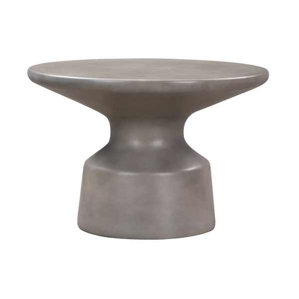 Sephie Round Pedastal Coffee Table in Grey Concrete By Armen Living Supply - Image 2