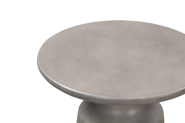 Sephie Round Pedastal Coffee Table in Grey Concrete By Armen Living Supply - Image 4