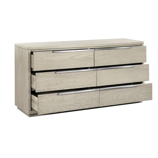 Abbey 6 Drawer Dresser in Grey Oak Wood By Armen Living on Sale - Image 5