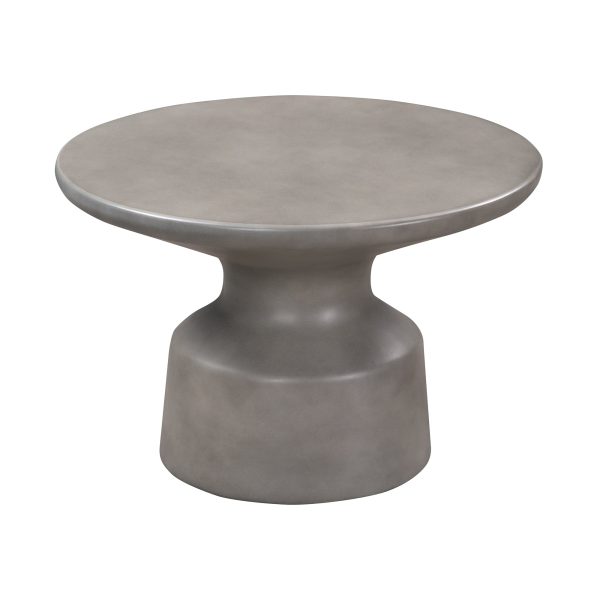 Sephie Round Pedastal Coffee Table in Grey Concrete By Armen Living Supply - Image 3